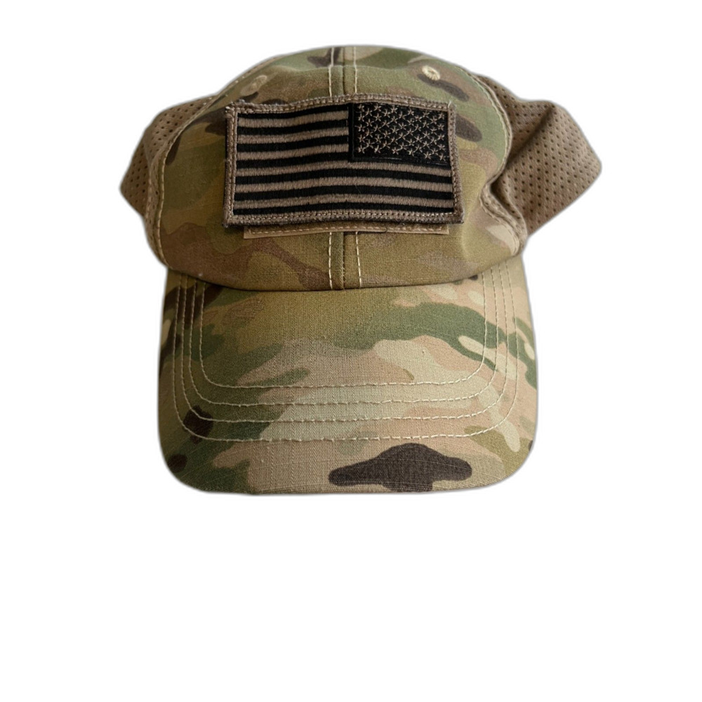 Condor Tactical Camo Cap Featuring A Reverse US Flag On Front Panel